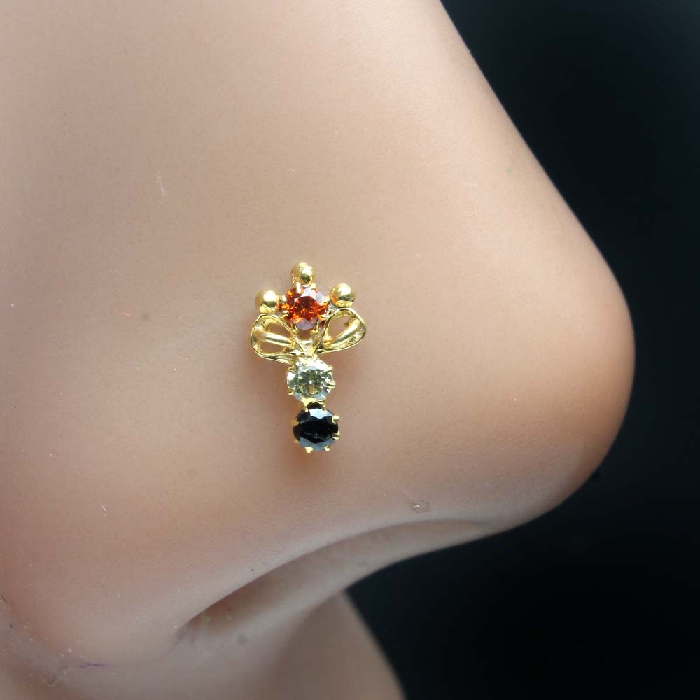 Buy Jewelopia Traditional Red Pearl Nathiya for Women Latest Design Nose  Ring Piercing Gold Plated Nathiya Nose Ring For Women Online at Best Prices  in India - JioMart.